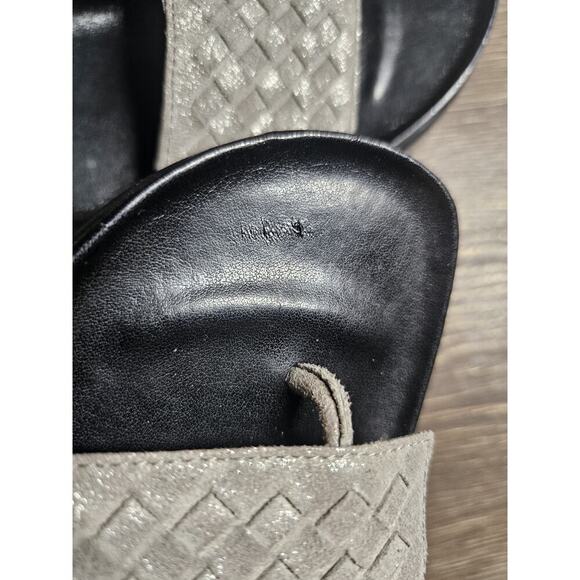 Donald Pliner FIFI Thong Sandal Woven Slide Gray Leather size 8.5 - Picture 10 of 10